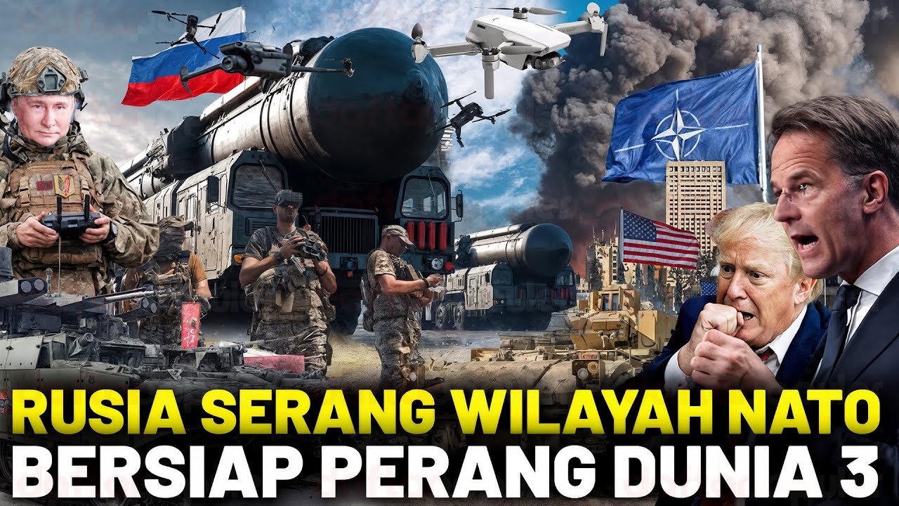 Youtube Thumnail image of : Drone Rusia Serang Wilayah NATO! Rumania & Belarus Kerahkan Jet Tempur, Inikah Perang Dunia 3?