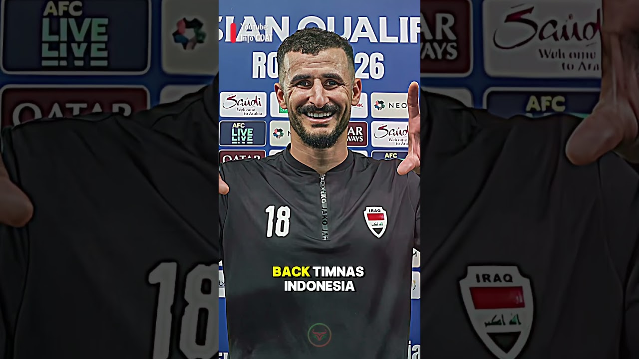 Youtube Thumnail image of : Aymen Hussein Predator di Kotak Penalti timnas Irak dengan body balance yang tangguh
