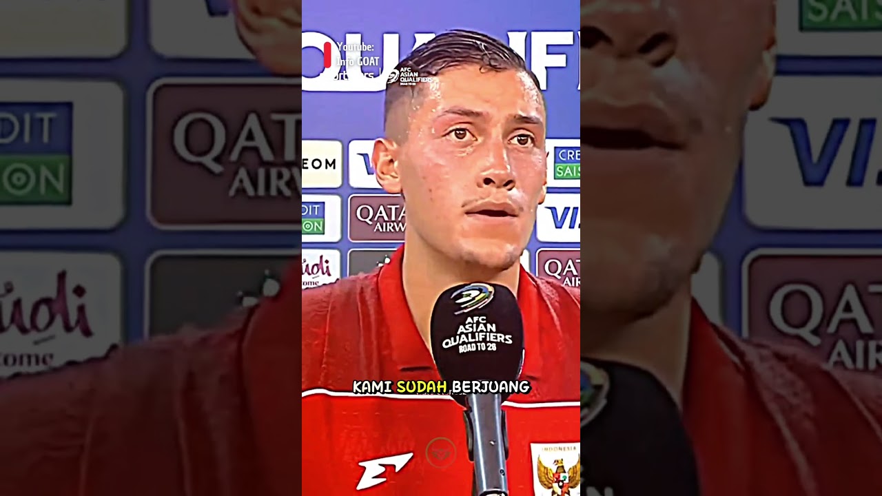 Youtube Thumnail image of : Jay Idzes menunduk haru, ia meminta maaf tak bisa bawa Indonesia lolos ke Piala Dunia.