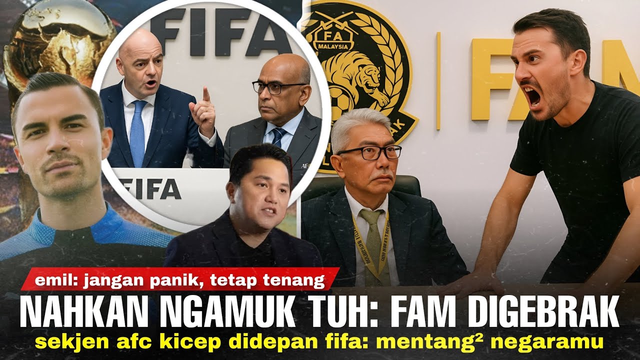 Youtube Thumnail image of : Garces Gebrak FAM, Sekjen AFC Digas FIFA 'Mentang2 Negara Sendiri': EMIL Kirim Pesan 'Tetap Tenang'