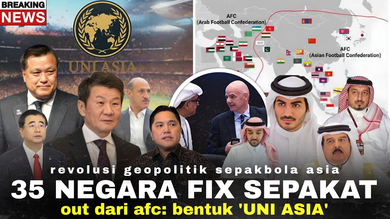 Youtube Thumnail image of : AFC PANIK! Indonesia Jepang Korea Out Dari AFC, 35 Negara ACC. FIFA Buat Peninjauan, Bagi 2 Wilayah