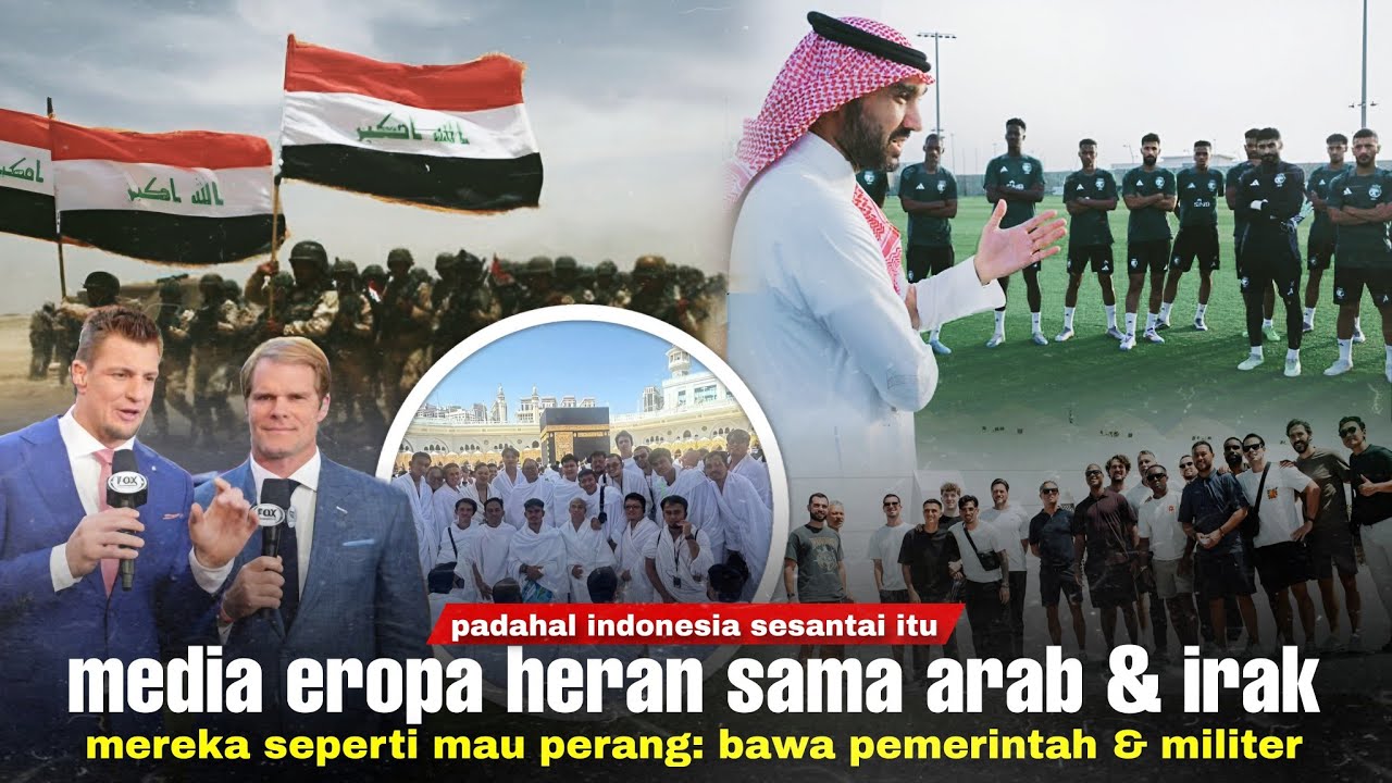Youtube Thumnail image of : Mau Main Bola Apa Perang? Media Eropa Heran: Irak Bawa Militer, Arab Bawa Pemerintah. Garuda Enjoy