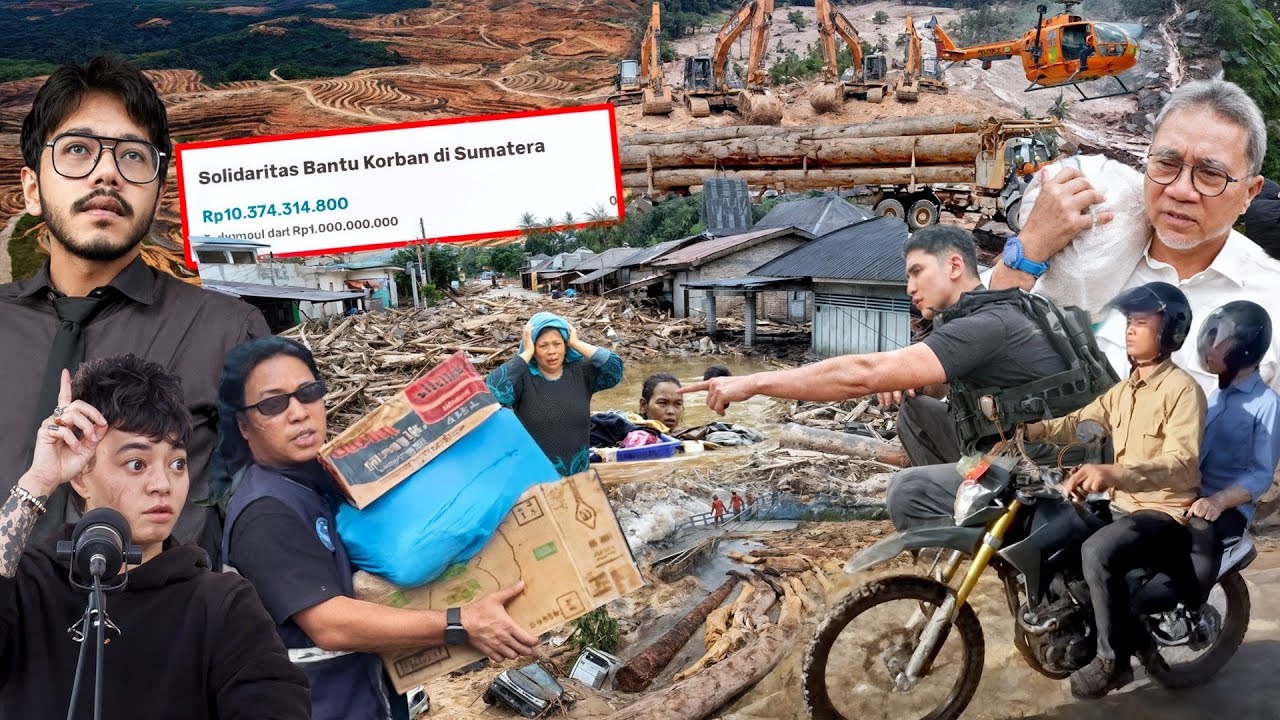Youtube Thumnail image of : HUTAN DIBABAT PENGUASA! Banjir Bandang Di Sumatera, 753 Jiwa Hilang, Influencer Gelar Solidaritas