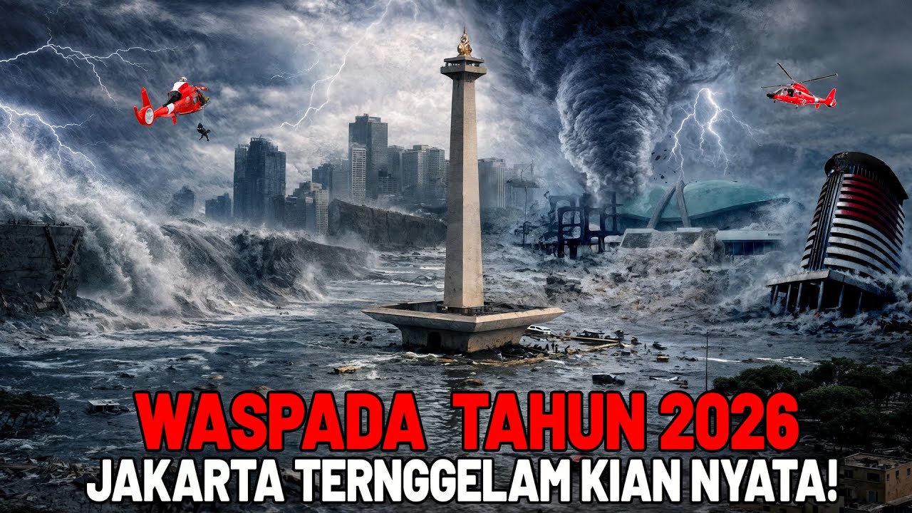 Youtube Thumnail image of : JAKARTA KIAMAT, LAUT SUDAH LEBIH TINGGI DARI DARATAN! Ancol dan Monas Terancam Tenggelam