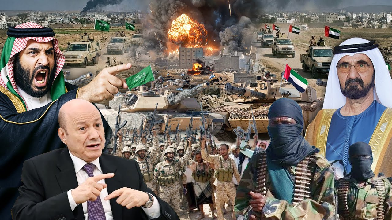 Youtube Thumnail image of : Perang Skala Besar Dimulai! Pasukan Militer Arab Saudi MENYERANG Pemberontak yg Didukung UEA diYaman