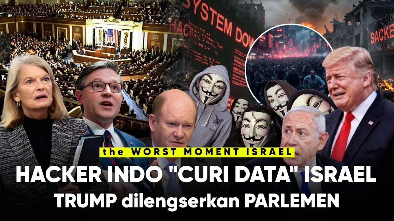 Youtube Thumnail image of : Hacker Indo Buat Sistem Isr4el Collapse! 8,3 Juta Data Warga Bocor: Trump Dilengserkan Parlemen AS!!
