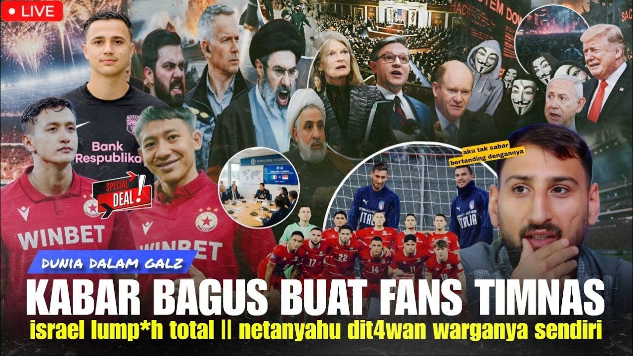 Youtube Thumnail image of : Live Rangkuman Update: Semua Deal VS Italy || Isr4el Resmi Tunduk